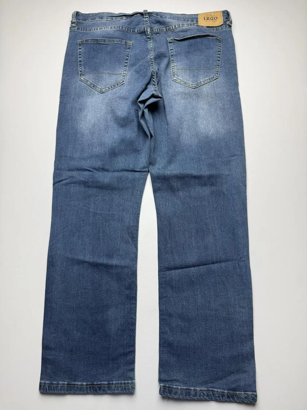 Izod Jeans Mens 36x32 Blue Med Wash Denim Regular Straight Stretch Casual